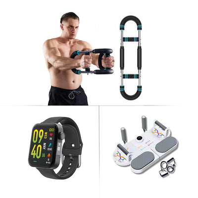All In Bundle - Arm & Chest Trainer, Smart fitness push up board & Smartwatch