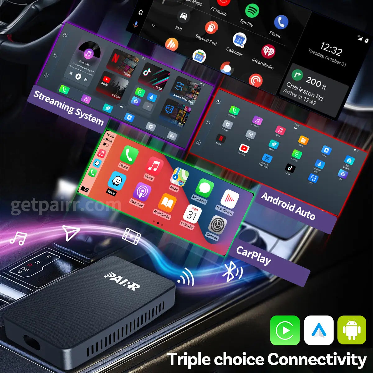 2025 NEW Upgrade Max Pro-Netflix /YouTube/ IPTV/TikTok Wireless CarPlay/ Android Auto Car Box